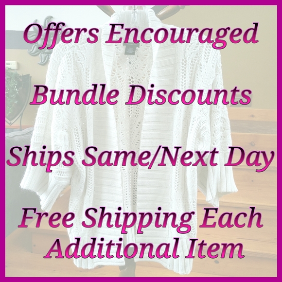 Vera Wang Cardigan Gray Princess Crystal Button Lace Back Lightweight Sweater XL - Picture 11 of 11